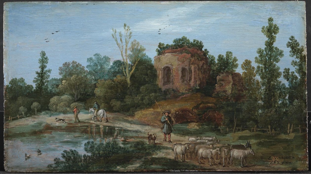 Landskab med en ruin af Esaias van de Velde