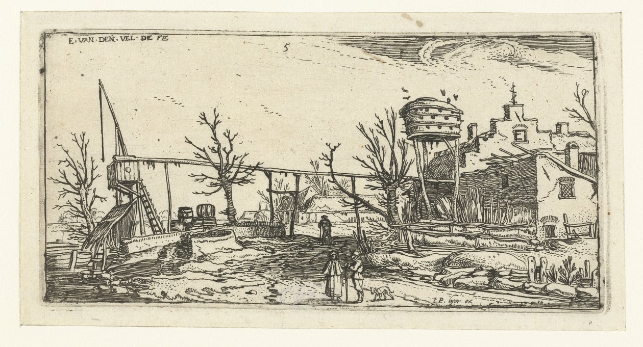 Landskab med et bryggeri Landskaber (serietitel) af Esaias van de Velde