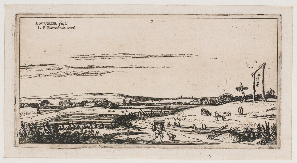 Landskab med galgemark ved Haarlem Landskaber (serietitel) af Esaias van de Velde