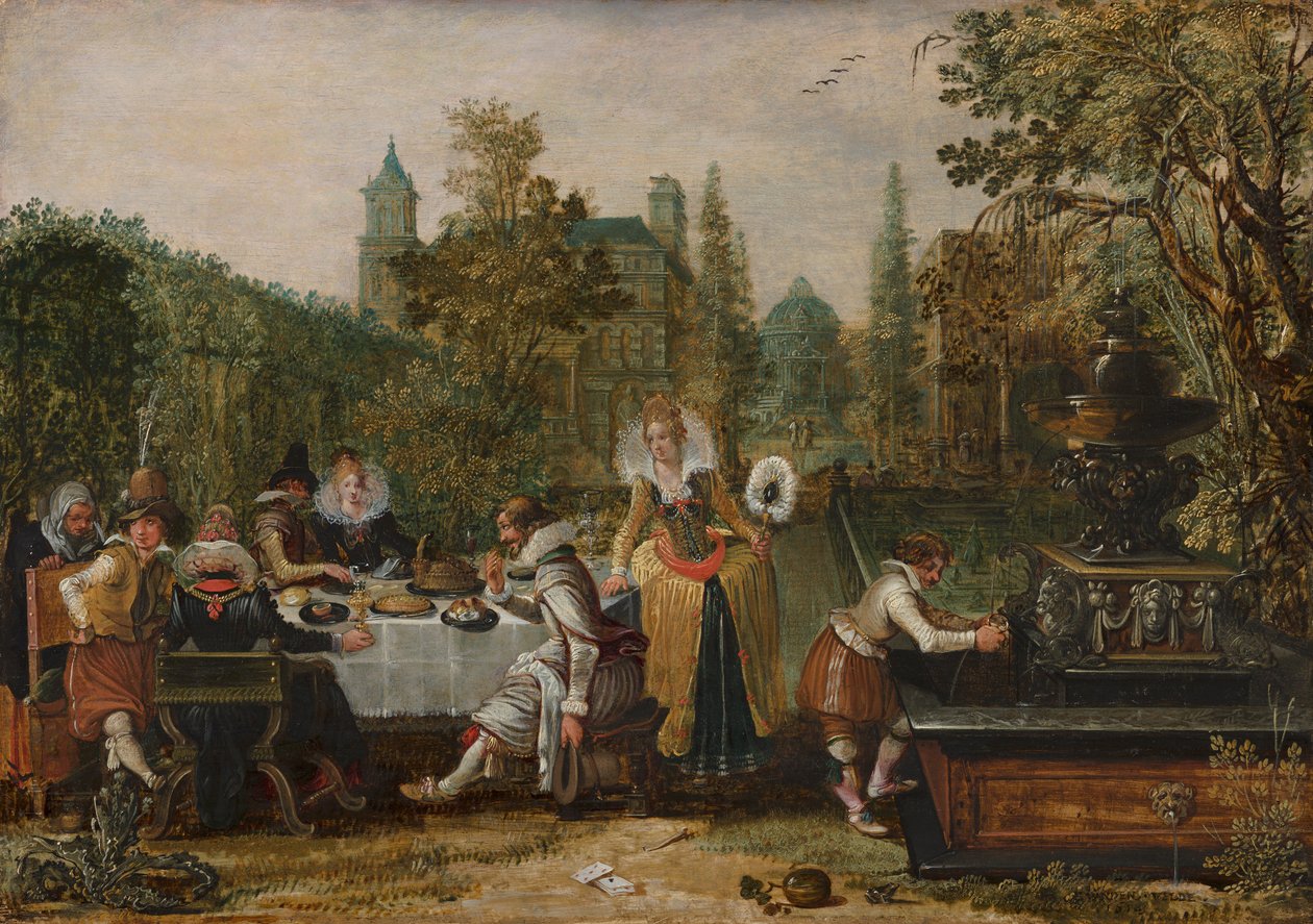 Muntert selskab i en park af Esaias van de Velde