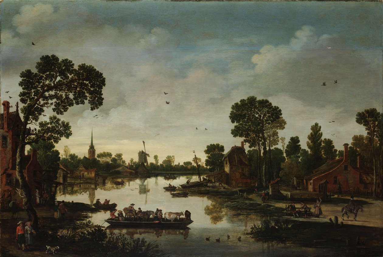Kvægfærgen Færgen af Esaias van de Velde