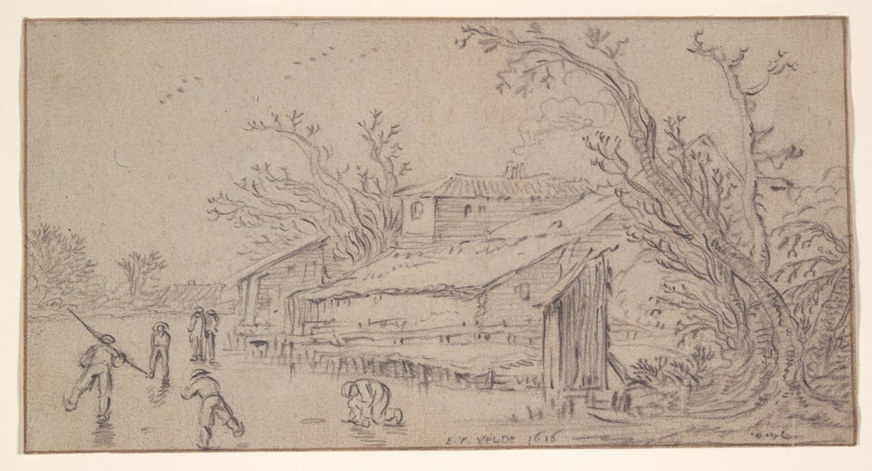 Vinterlandskab af Esaias van de Velde