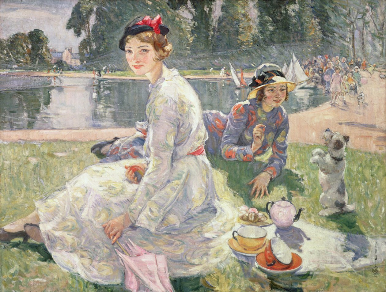 Den runde dam, Kensington Gardens, 1934 af Ester Borough Johnson