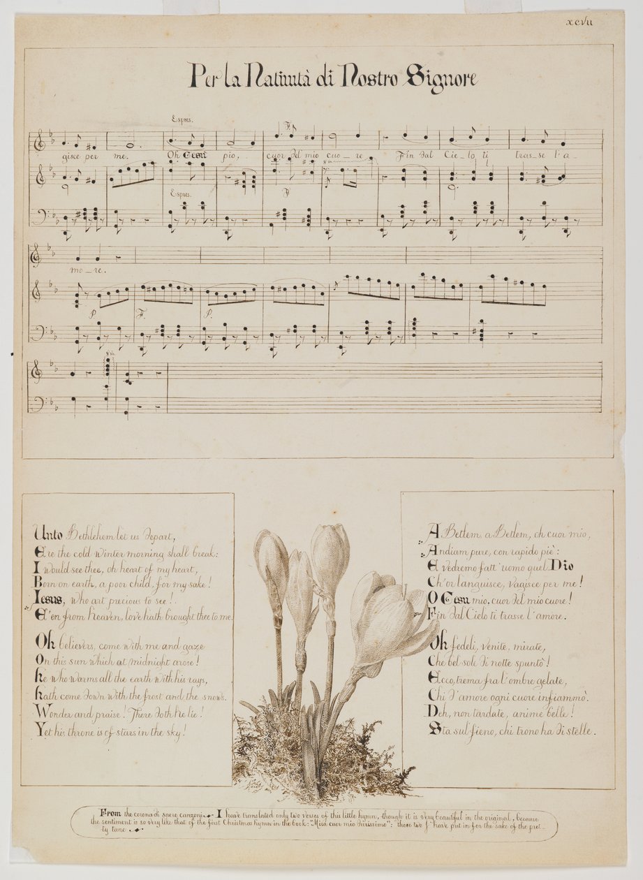 For Vorherres fødsel sangark, c.1868-1882 af Esther Frances Alexander