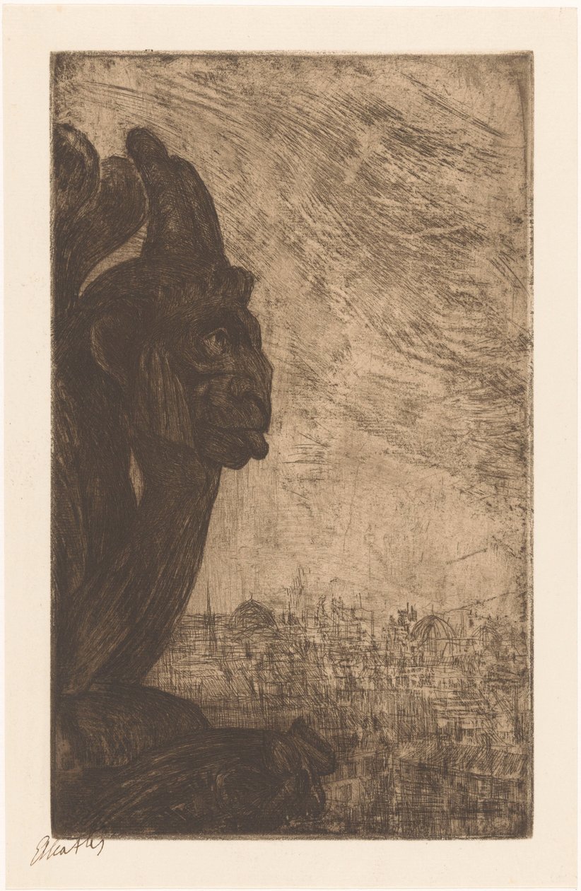 Chimère van de Notre-Dame (original titel på objektet) af Etha Fles (signed by artist)