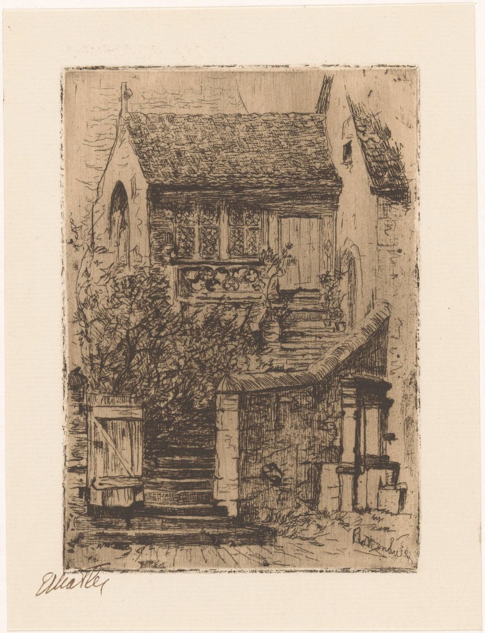 Rothenburg (original titel på objekt) af Etha Fles (signed by artist)