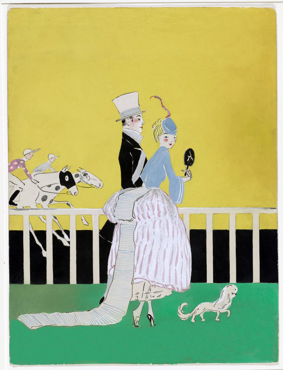 På væddeløbsbanen, Vanity Fair-omslag, august 1916, udg. ca. 1916 af Ethel McClellan Plummer