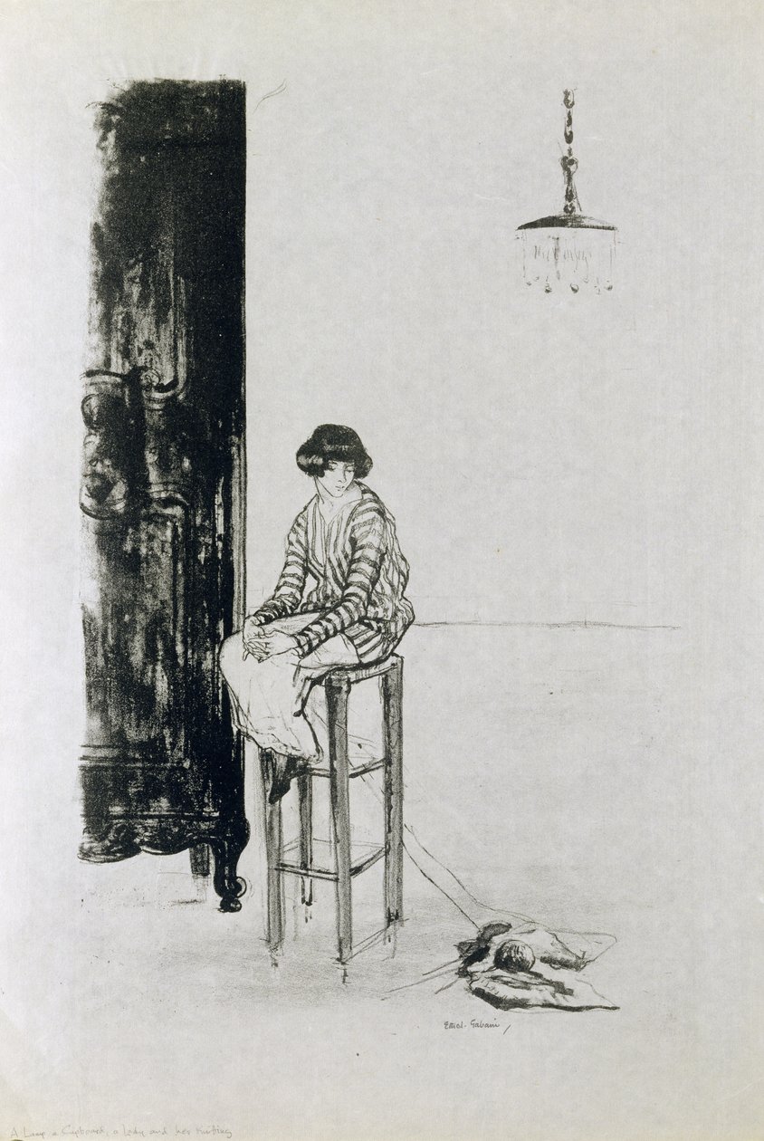 En dame og hendes strikketøj af Ethel Gabain