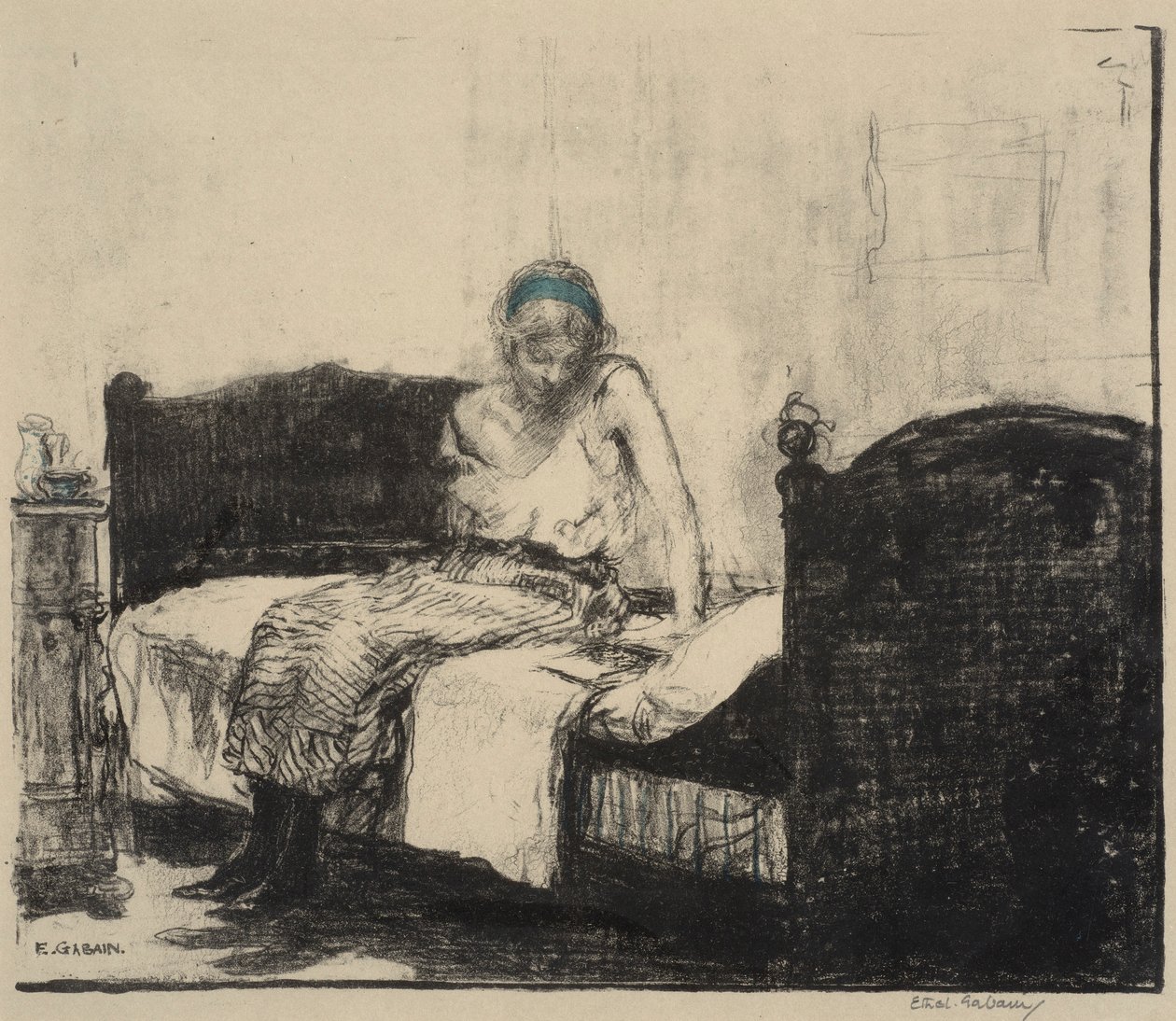Den stribede underkjole af Ethel Gabain