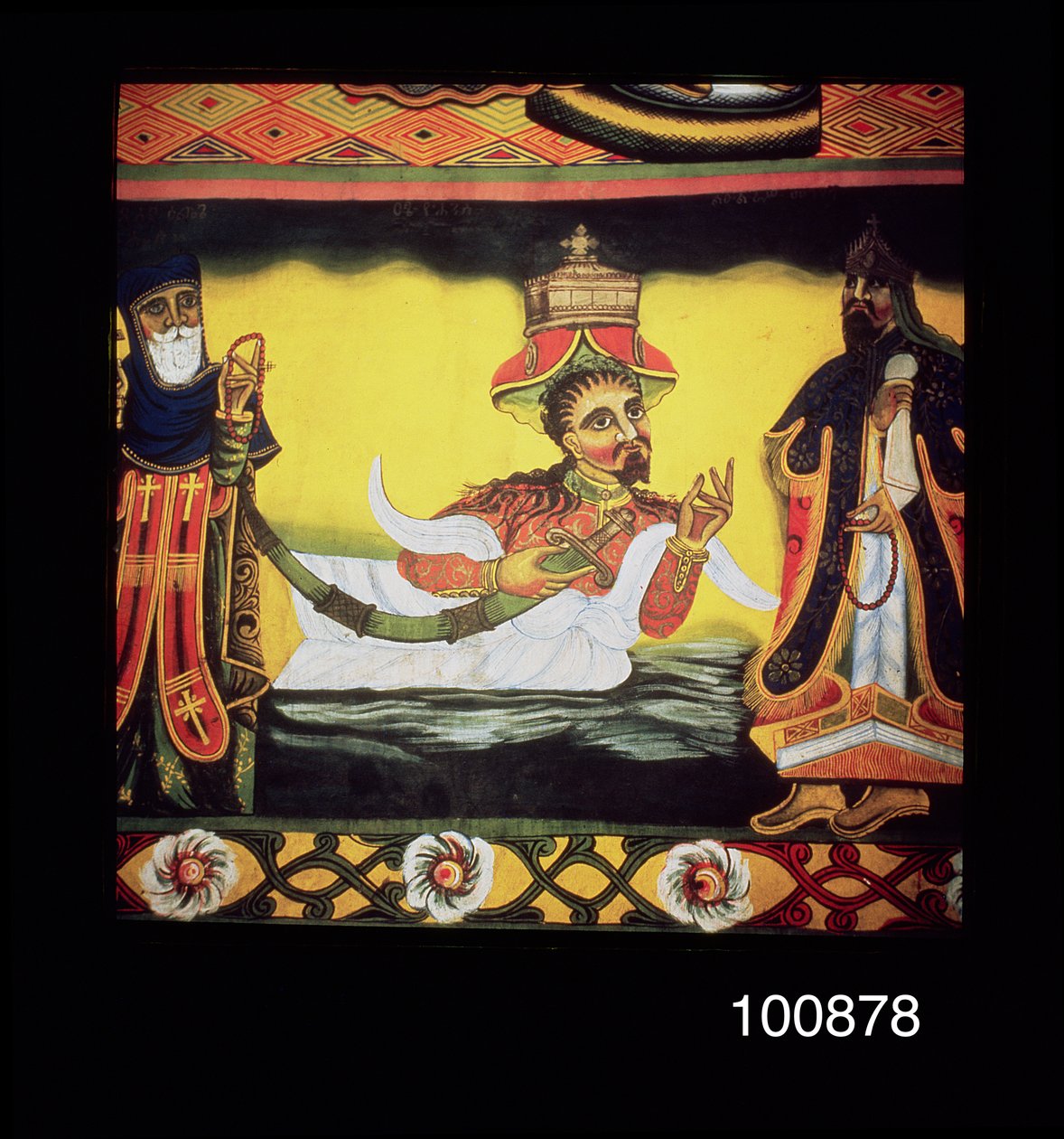 Detalje fra en etiopisk fresco i en koptisk kirke, ca. 5.-7. århundrede af Ethiopian