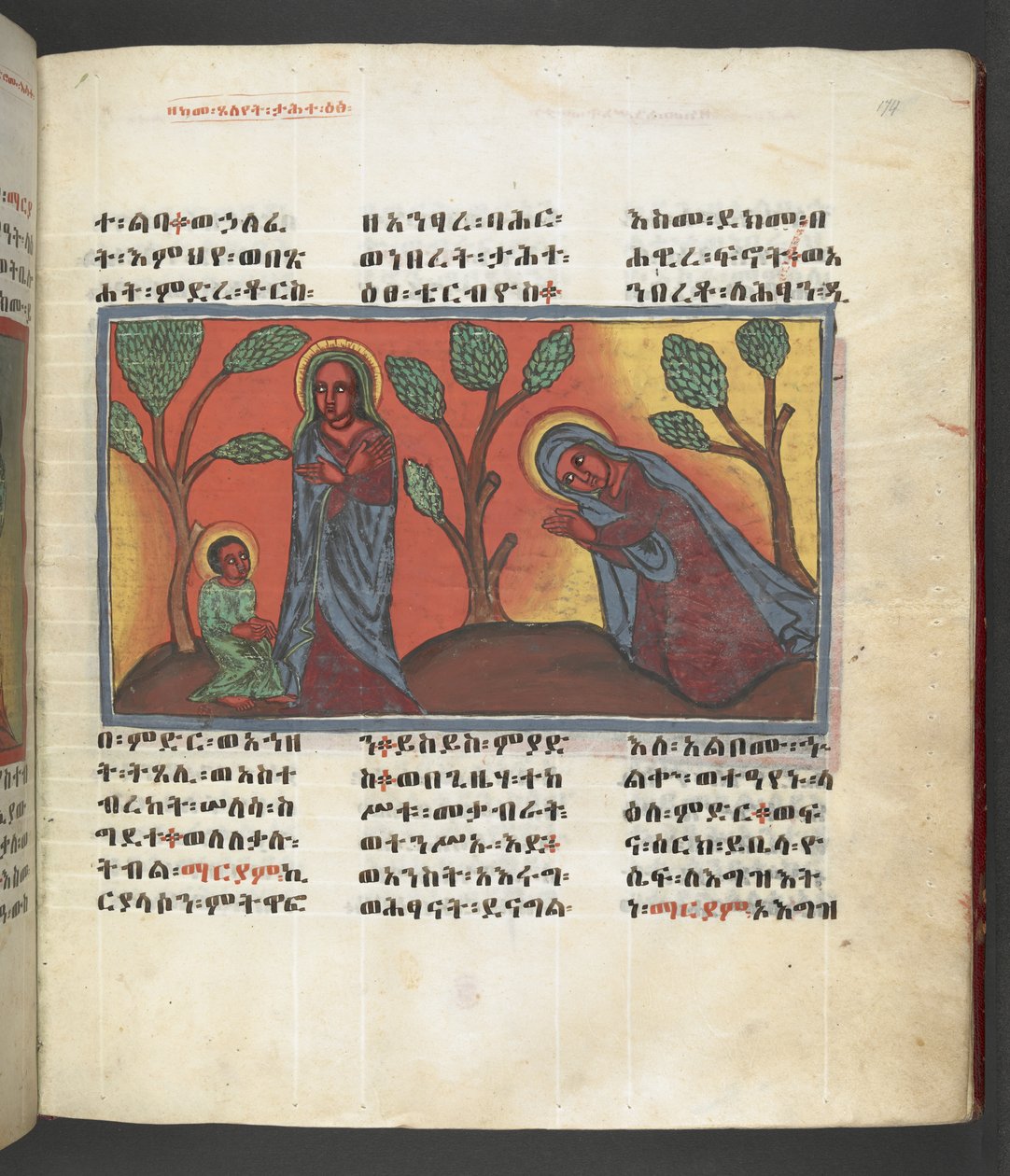Eller. 607 f174r, Scene fra Jomfru Marias liv, fra 