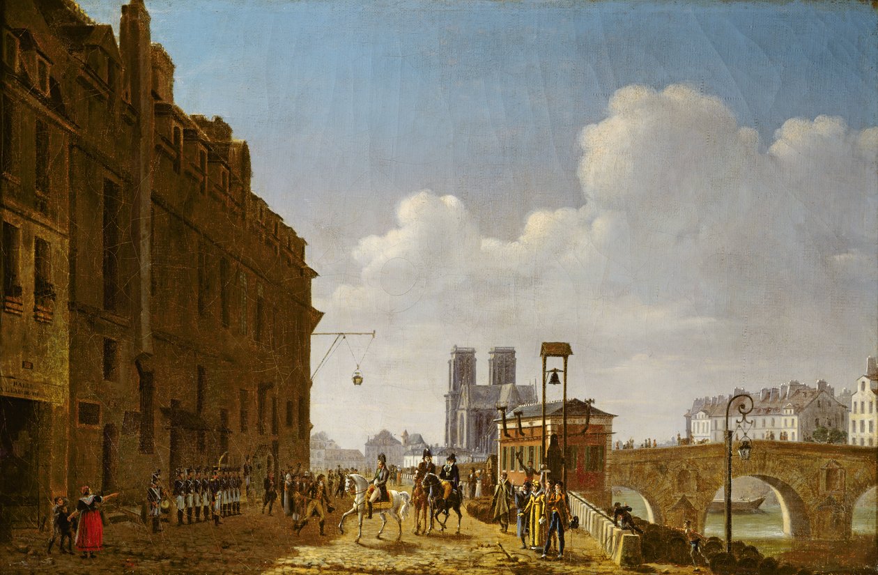 Kejser Napoleon besøger markedet for eau-de-vie på Quai Bercy den 8. februar 1811, 1811 af Etienne Bouhot