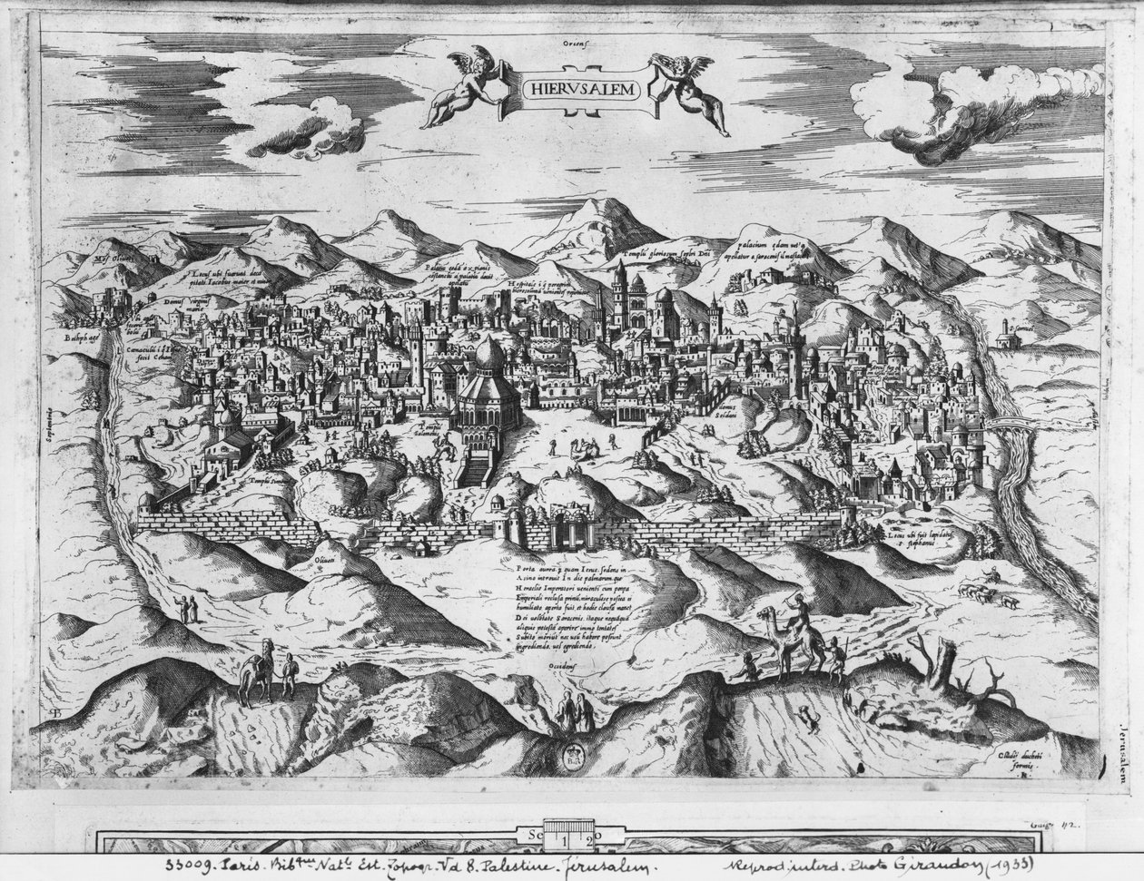 Udsigt over Jerusalem, 1570 af Etienne Duperac