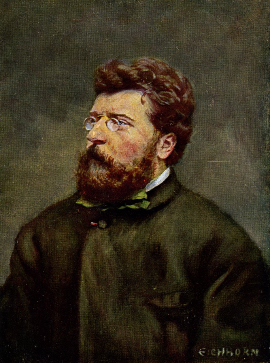 Musik. Den franske komponist Georges Bizet. Illustration af Georges Bizet, Østrig, ca. 1900 (postkort) af Etienne (after) Carjat