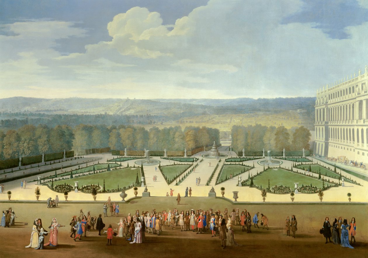 Promenade de Louis XIV (1638-1715) med udsigt til den nordlige parterre i Versailles haver Maleri af Etienne Allegrain (1644-1736) 1688 ca. Sol. 2,3x2,9 m af Etienne Allegrain