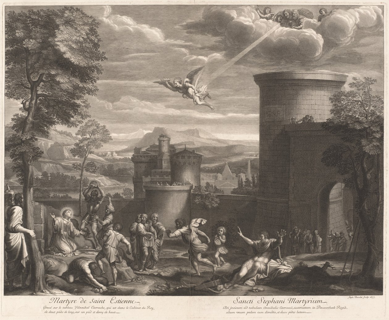 Saint Estiennes Martyrium (Martyrdommen af ​​Saint Sebastian) af Etienne Baudet, after Annibale Carracci