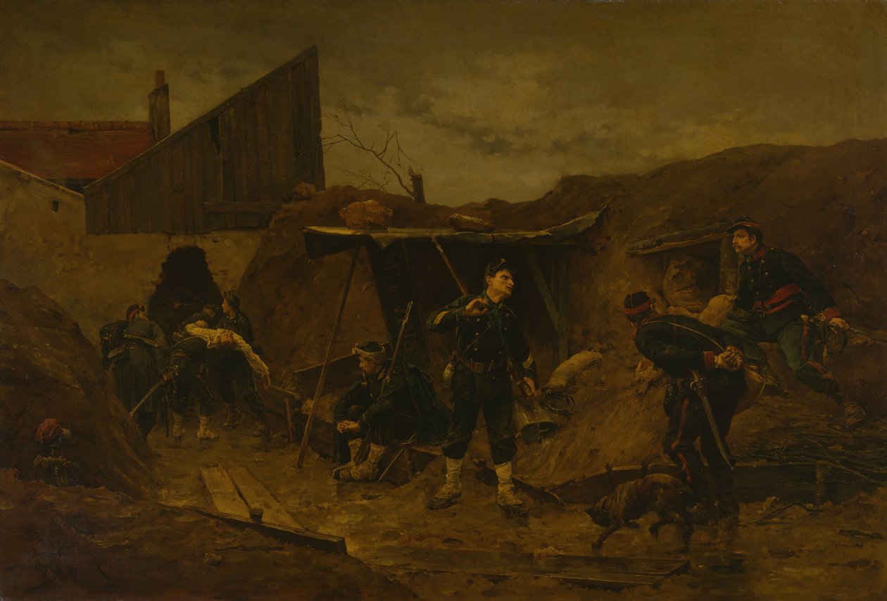 I skyttegraven, ca. 1875. af Etienne Berne Bellecour