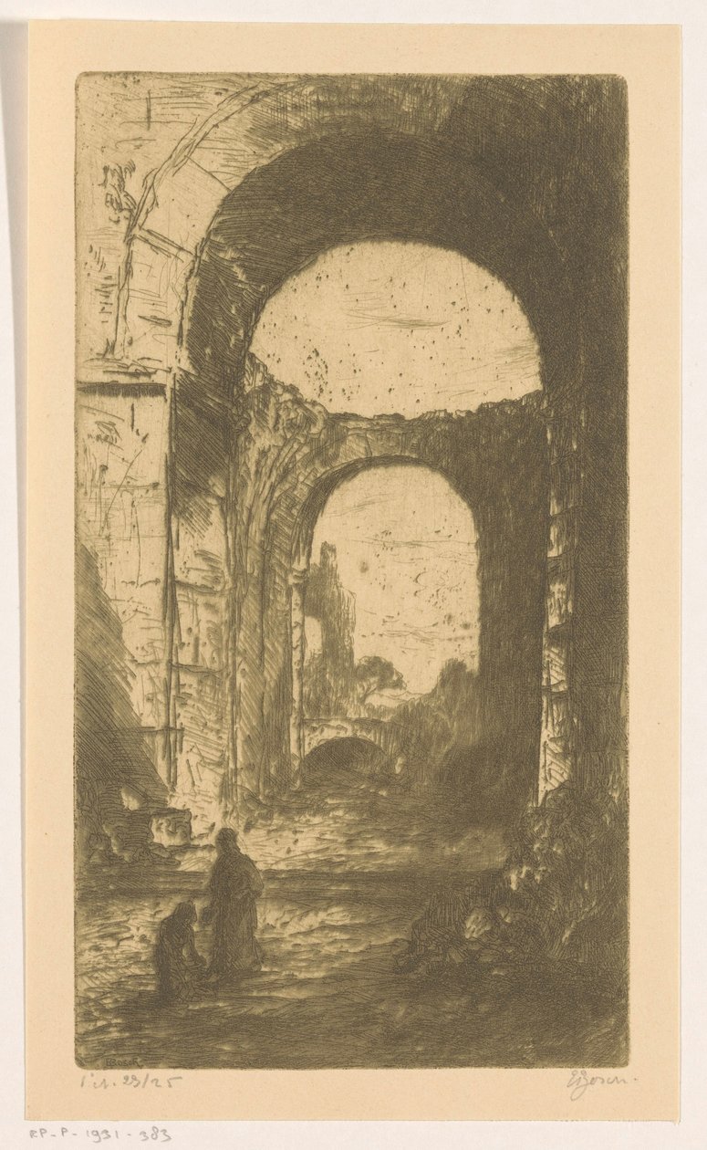 Palatijnsche ruïne i Rom (original titel på objektet) af Etienne Bosch (signed by artist)