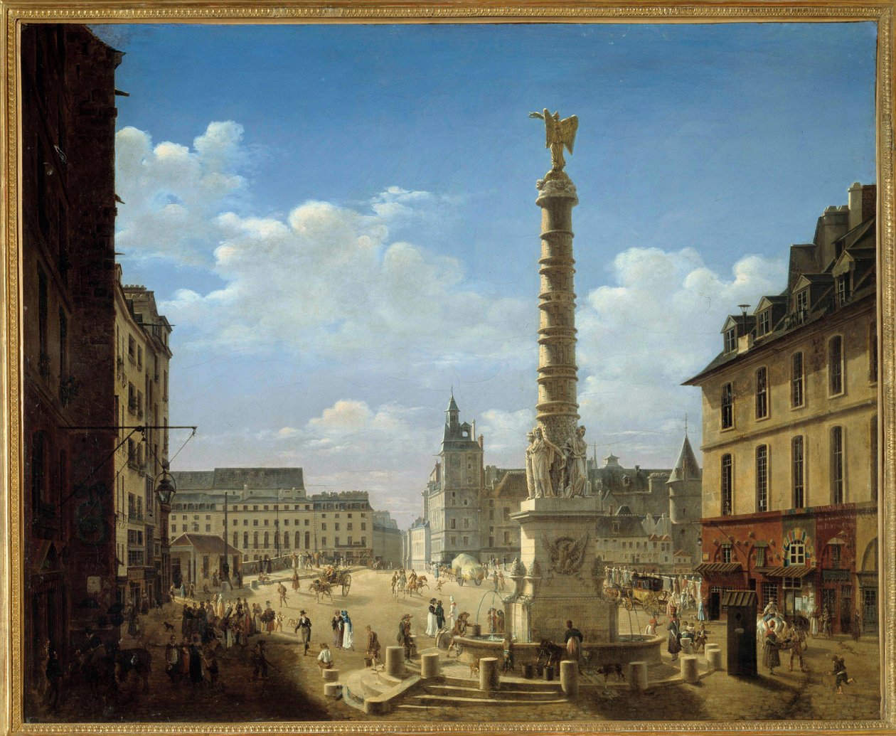 Pladsen og springvandet af Chatelet Maleri af Etienne Bouhot (1780-1862) 1810 Søn. 0,81x0,99 m Paris, Carnavalet Museum af Etienne Bouhot