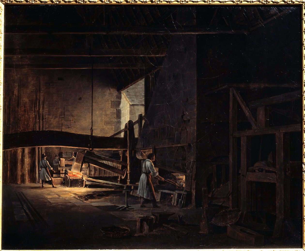 Smederne ved Chatillon sur Seine (Chatillon-sur-Seine) Maleri af Etienne Bouhot (1780-1862) 1823 Montbard, Musee des Forges de Breffan af Etienne Bouhot