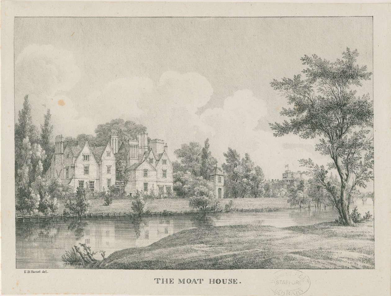 Tamworth - The Moat House: zincograph, nd [1796-1865] af Etienne Bruno Hamel