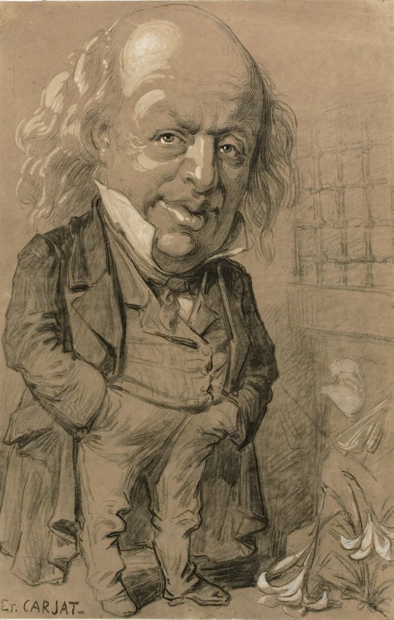 Karikaturportræt af Pierre-Jean de Beranger af Etienne Carjat