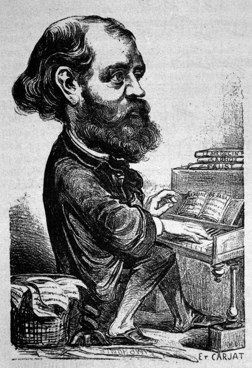 Charles Gounod (1818 - 1893), fransk komponist, Karikatur af Etienne Carjat. af Etienne Carjat