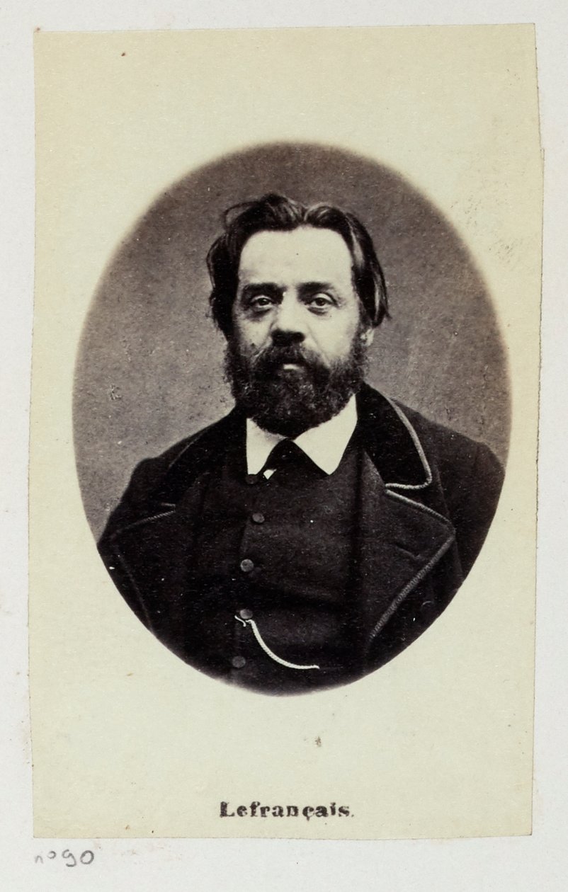 Lefrançois Adolphe Gustave, kaldet Gustave Lefrançais (1826-1901). Lærer, han oprettede i 1849 sammen med Pauline Roland (1805-1852) Sammenslutningen af Socialistiske Lærere. Som medlem af Kommunen sad han i Kommissionen for Arbejde og Finans.... af Etienne Carjat