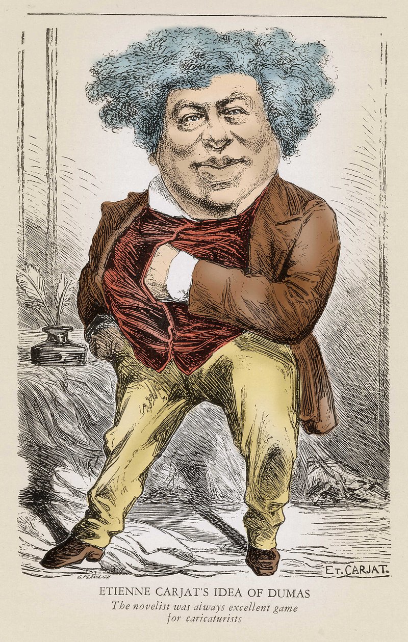Portræt af Alexandre DUMAS (1803-1870) far: karikatur af Etienne Carjat. af Etienne Carjat