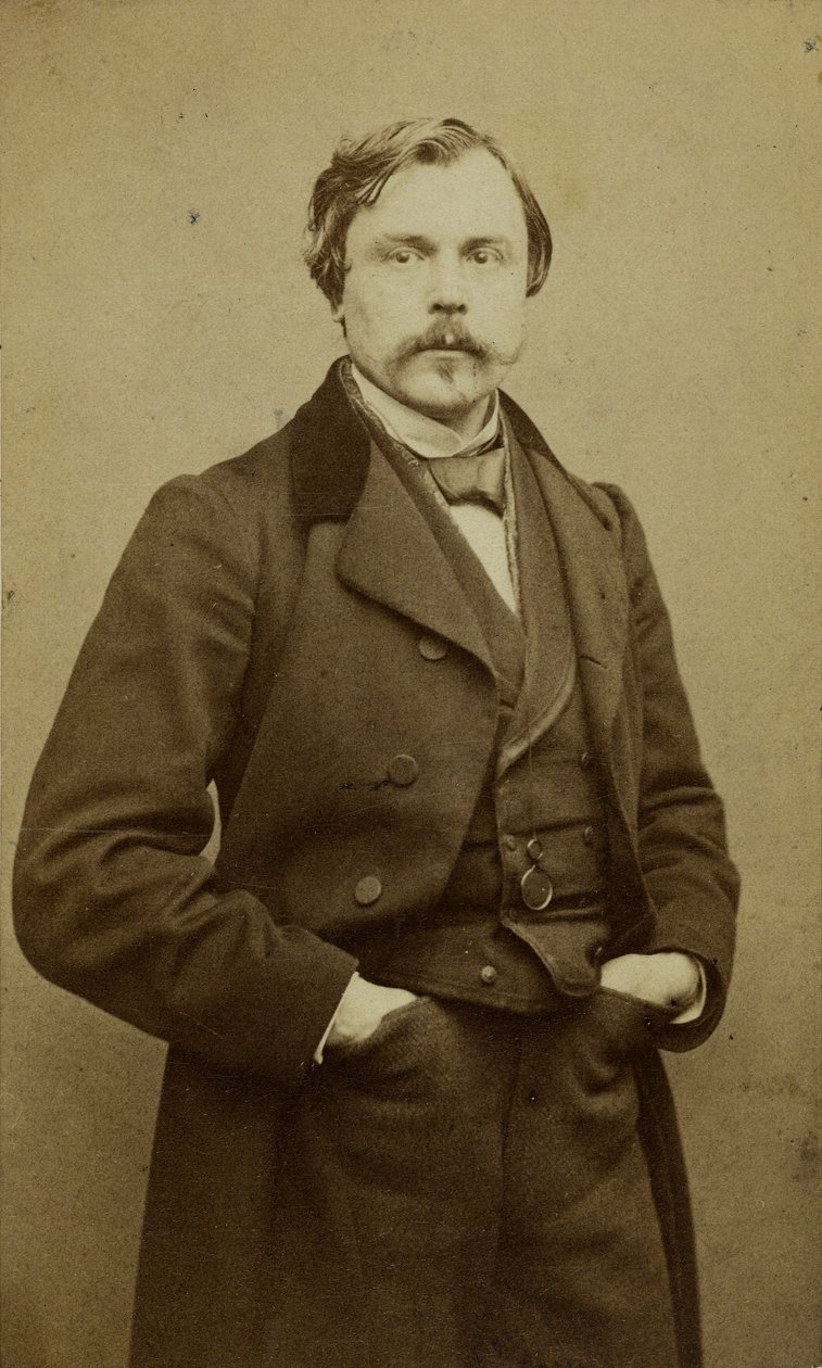 Portræt af Edmond Huot de Goncourt 1822-1896. af Etienne Carjat