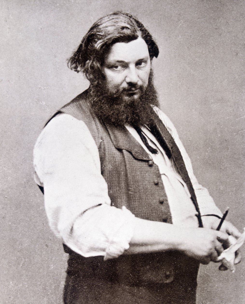 Portræt af Gustave Courbet (1819-1877) af Etienne Carjat