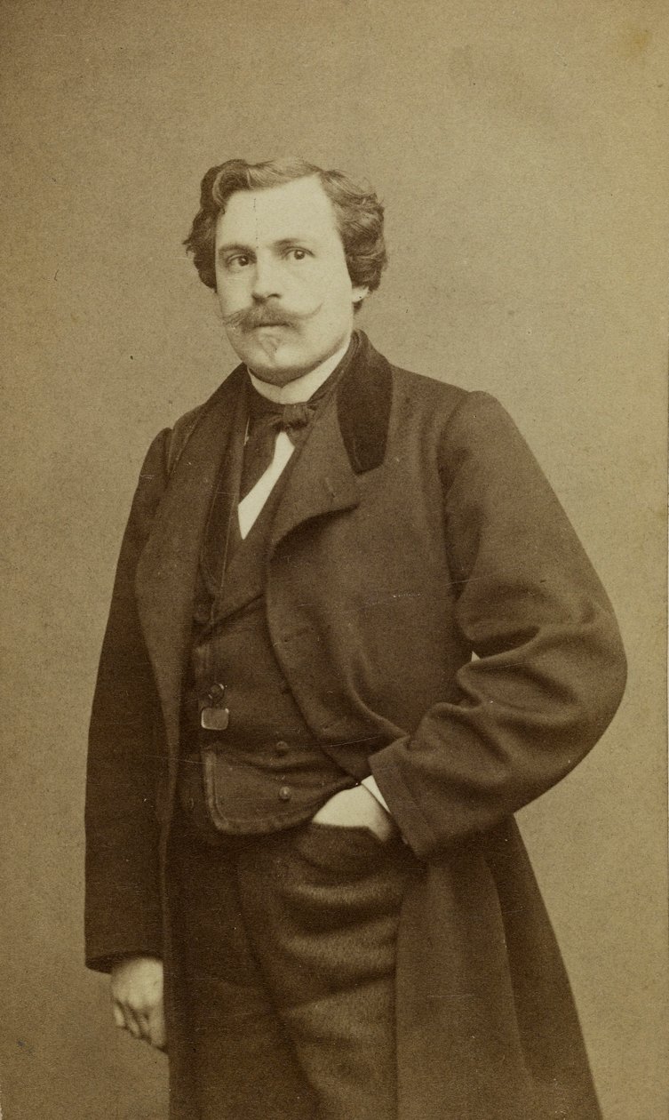 Portræt af Jules Huot de Goncourt 1830-1870. af Etienne Carjat