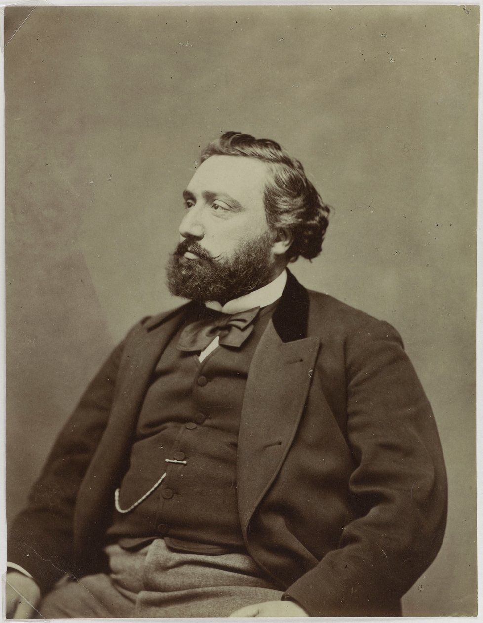 Portræt af Frankrigs premierminister Léon Gambetta 1838-1882. af Etienne Carjat
