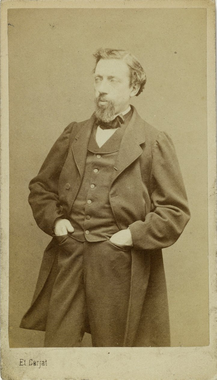 Portræt af komponisten François-Auguste Gevaert 1828-1908, ca. 1870. af Etienne Carjat