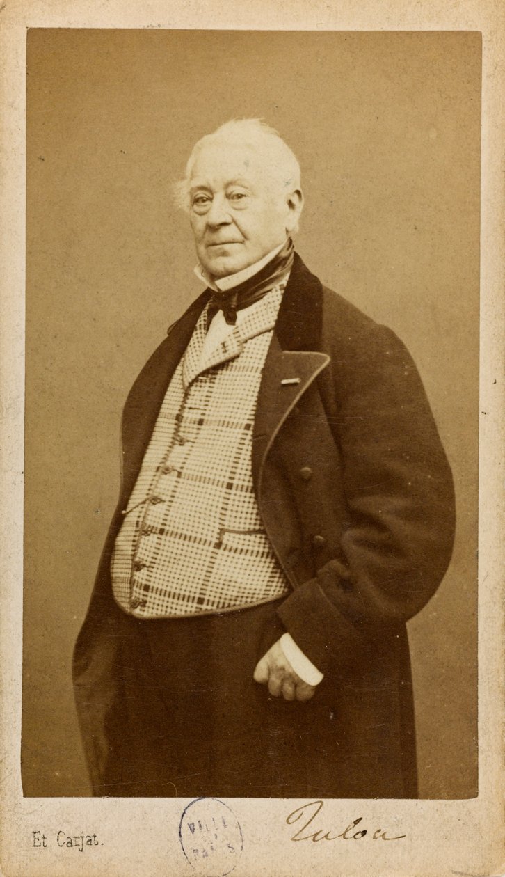Portræt af komponisten og fløjtenisten Jean-Louis Tulou 1786-1865, ca 1860. af Etienne Carjat
