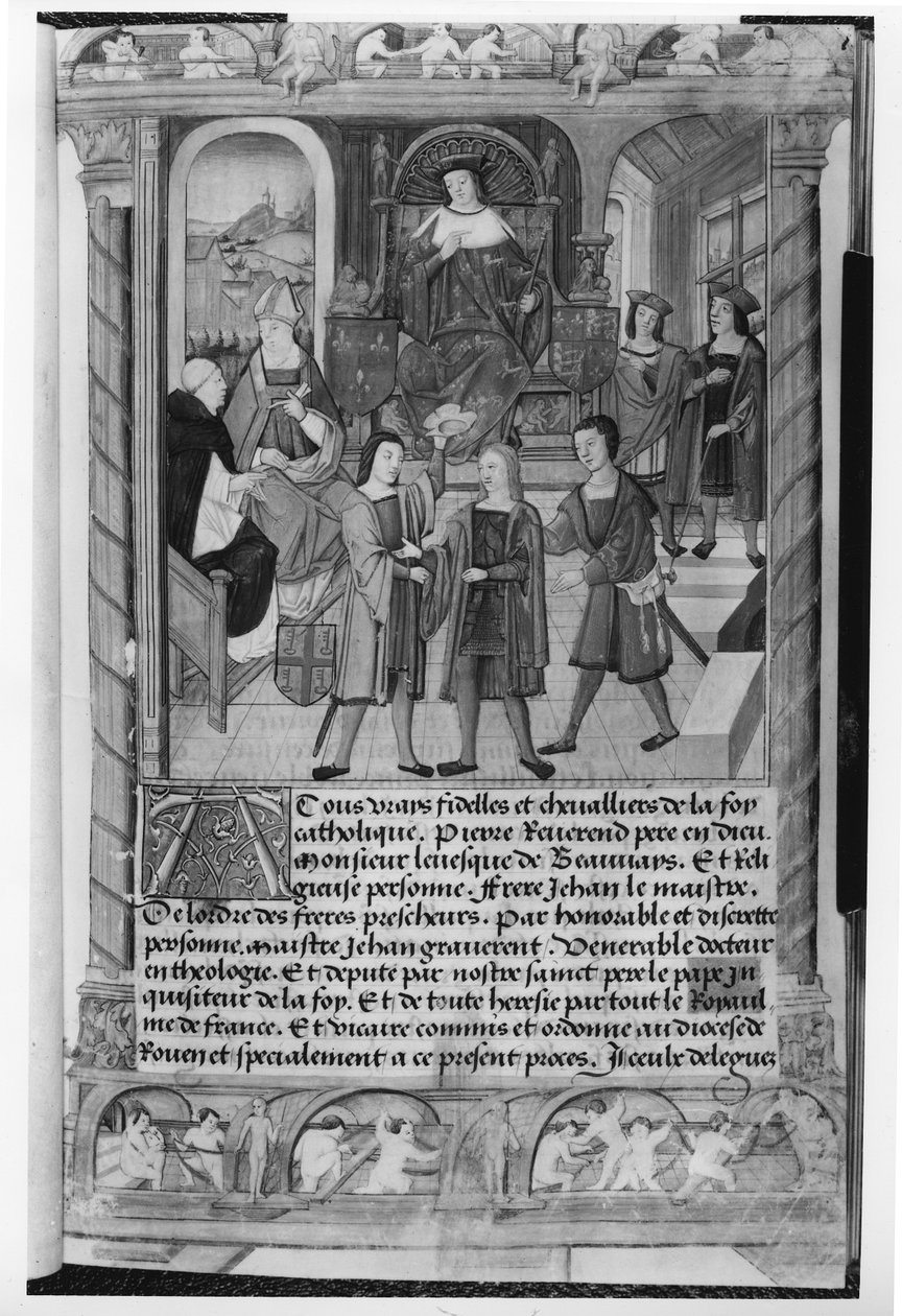 Henrik 6. (1421-71) og Pierre Cauchon (1371-1442) biskop af Beauvais og Lisieux, fra Diane de Poitiers