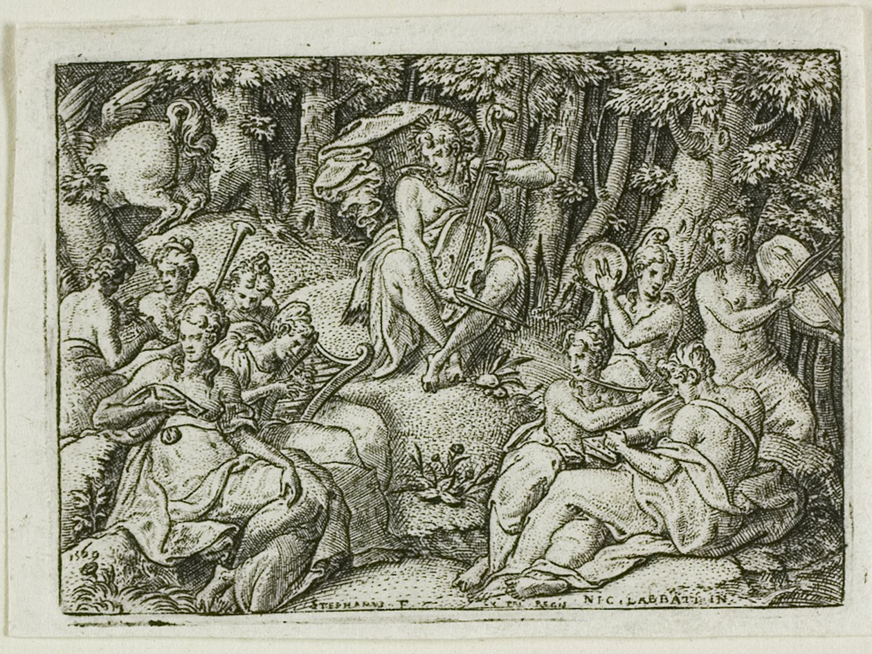 Apollon og muserne af Etienne Delaune