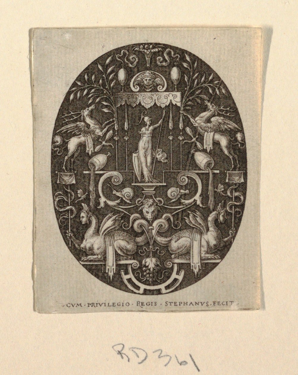 Athena, fra Grotesques on Black Ground, Divinities and Allegories af Etienne Delaune