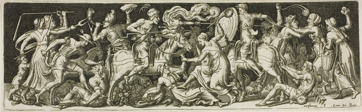 Grotesk Battle, fra Combats and Triumphs af Etienne Delaune