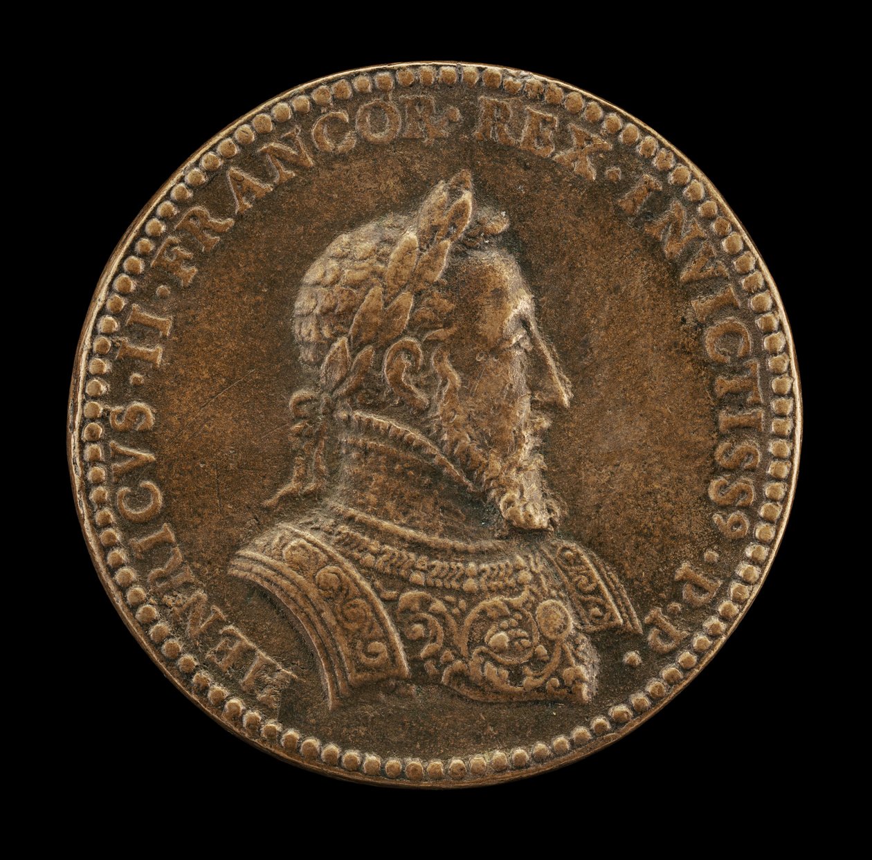 Henrik 2., 1519-1559, konge af Frankrig 1547 [forside] af Etienne Delaune