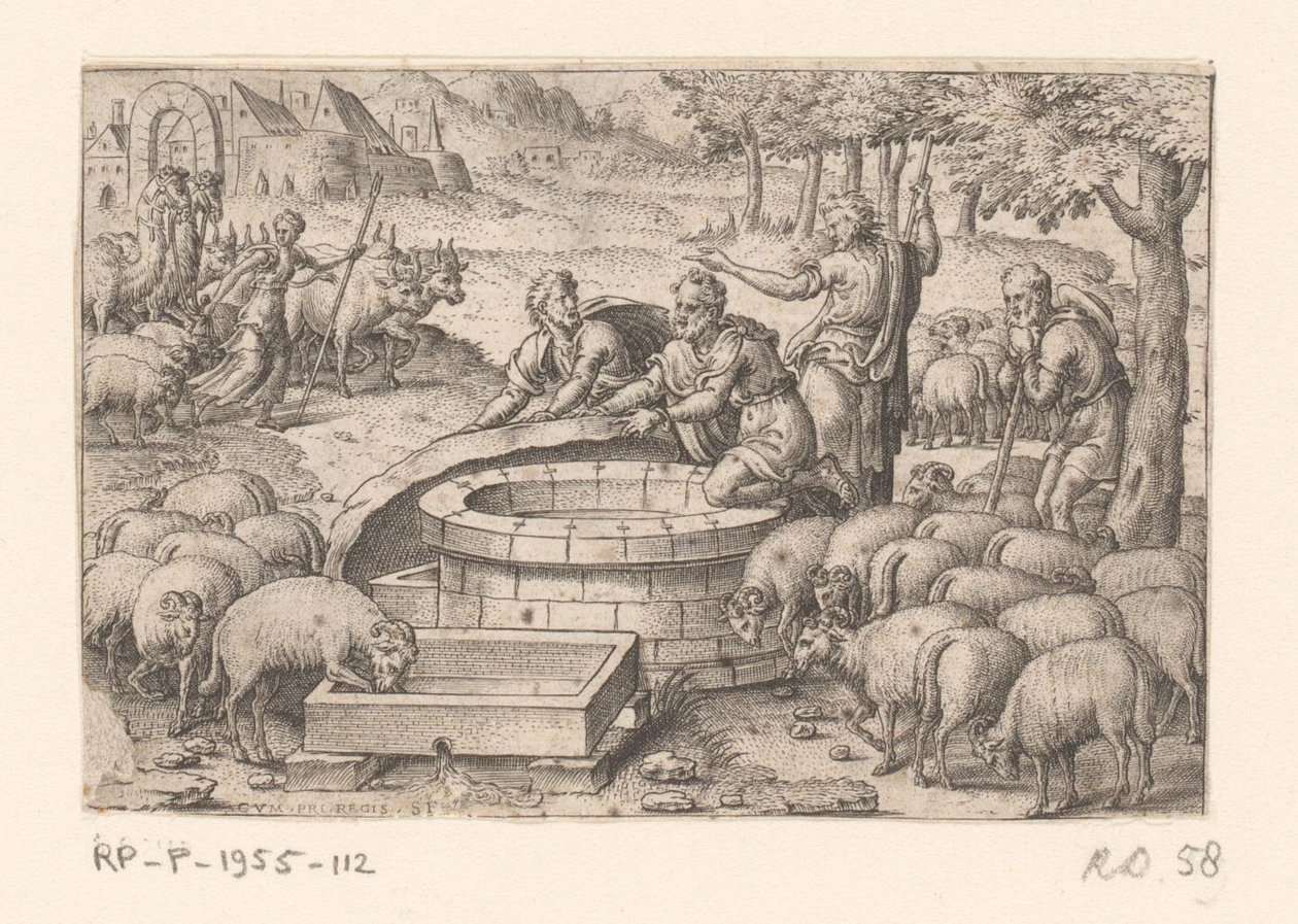 Jakob tilt fra steen van de put History of Genesis (serietitel) af Etienne Delaune