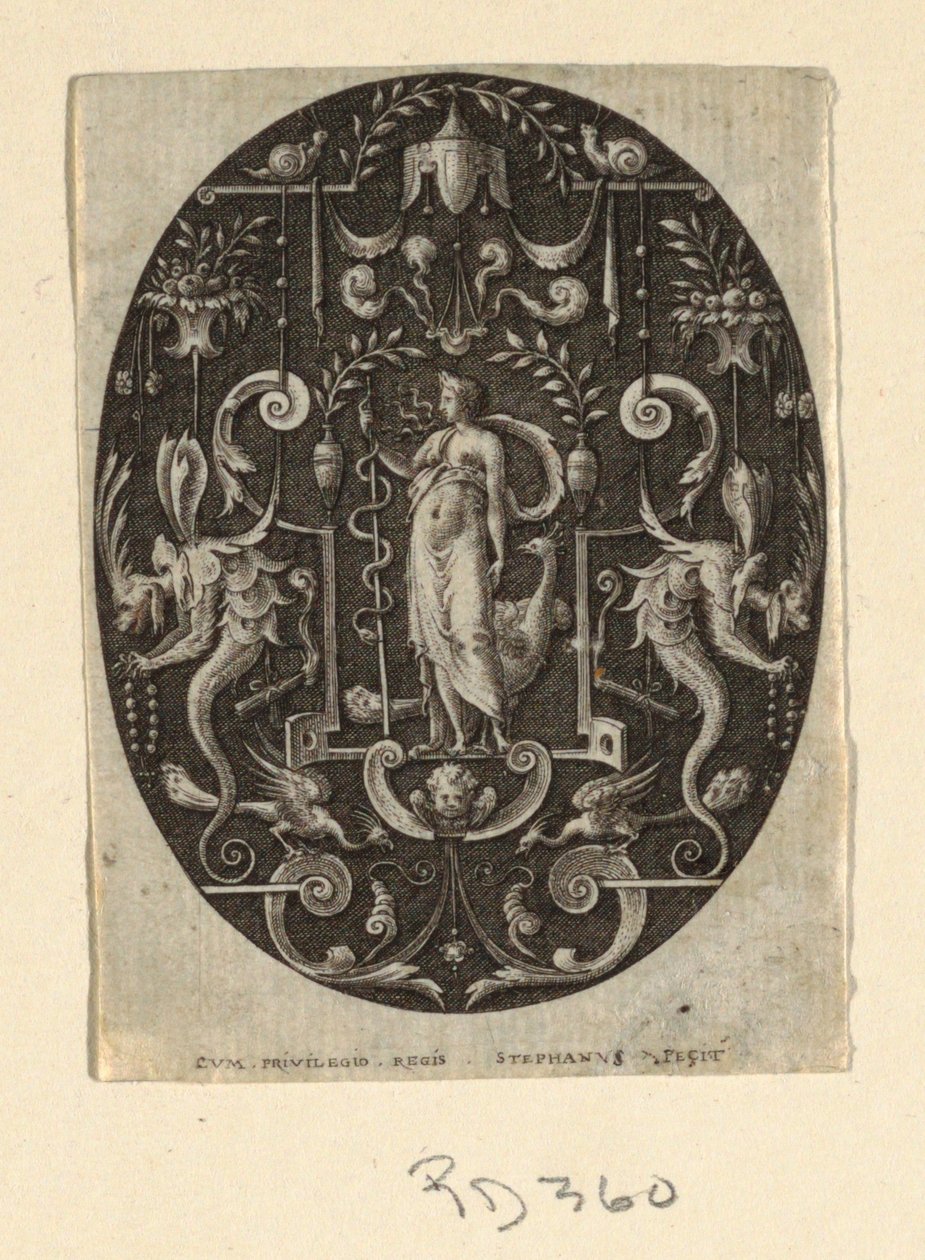 Juno, fra serien Grotesques on Black Ground, Divinities and Allegories af Etienne Delaune