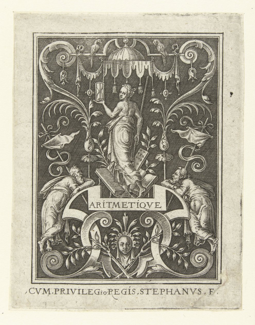 Aritmetik ARITMETIQVE (titel på objekt) Fire liberale kunster, perspektivet og arkitekturen, repræsenteret af kvinder (senere version) (serietitel) af Etienne Delaune