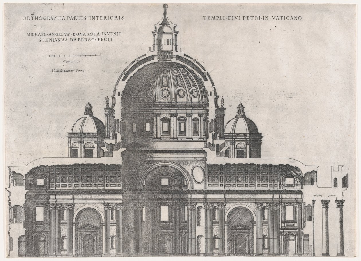 Mirror of Roman Magnificence: St. Peters, 1500-tallet., 1500-tallet. af Etienne Duperac