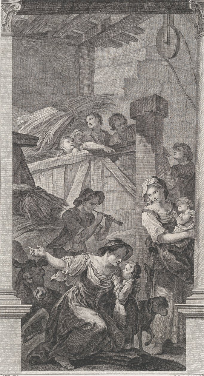 The Chapel of the Foundlings in Paris: The Adoration of the Shepherds, 1752. af Etienne Fessard