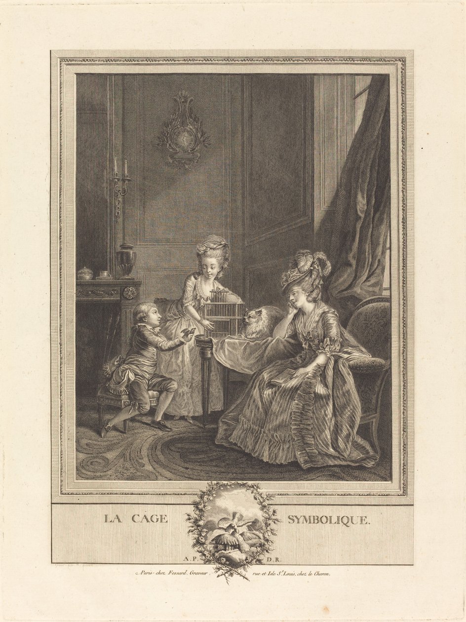 Det symbolske bur af Etienne Fessard after Charles Lepeintre