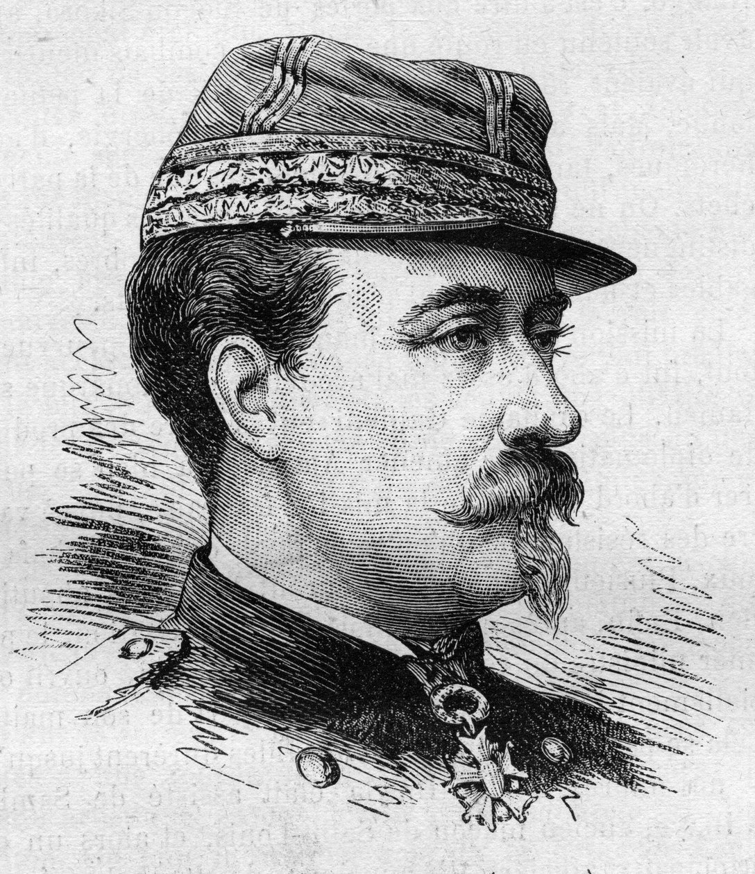 Af general Jean Baptiste Marie Edouard Campenon (1819-1890), fransk soldat og politiker. Indgravering af Bocour i "" Le Monde Illustré"" nr. 1287 af 26. november af Etienne Gabriel Bocourt