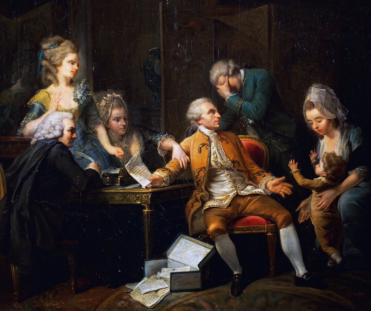 Brudt kontrakt, maleri af Jeaurat Etienne (1699-1789), Frankrig af Étienne Jeaurat