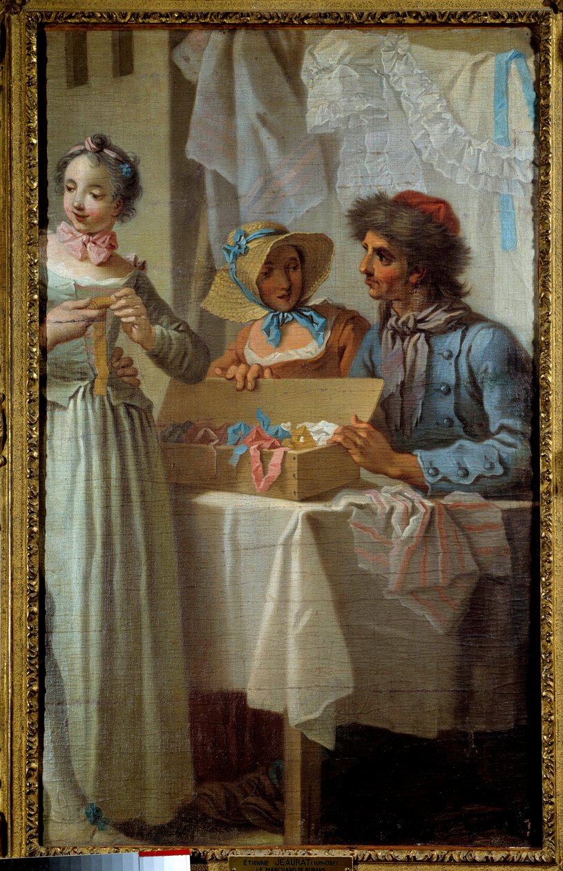 Båndhandleren Maleri af Etienne Jeaurat (1699-1789) 1700-tallet. Svag. 0,81 x 0,51 m Paris, Musee Carnavalet af Étienne Jeaurat