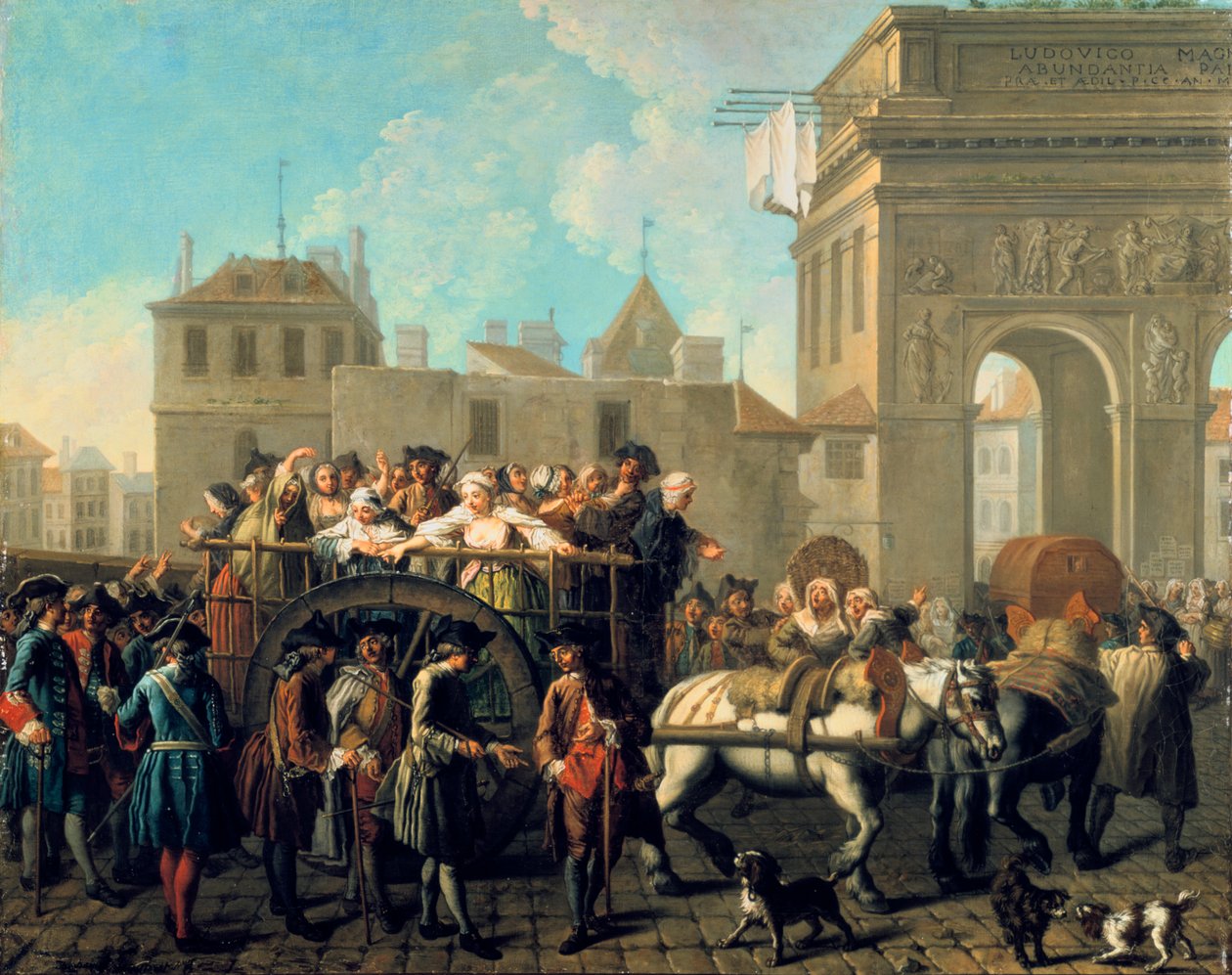 Transport af prostituerede til Salpetriere, c1760-1770 af Étienne Jeaurat